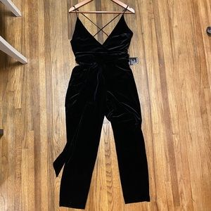 Express Black Velvet Jumper with pockets